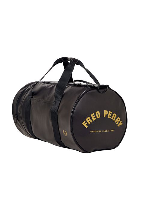 Borsone Fred Perry Tonal Classic Barrel Bag Nero Oro Unisex FRED PERRY | Borse | L7260-774
